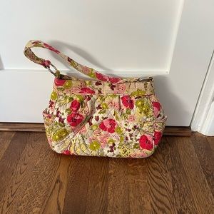 Vera Bradley Shoulder Bag (Yellow base, red/pink flower pattern)